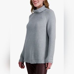 💲2️⃣ Kenneth Cole REACTION Beige Cowl Neck Tunic Sweater Sz Med